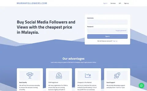 murahfollowers.com homepage
