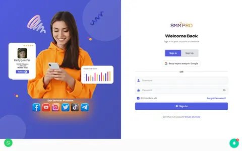 my.smmstarpro.com homepage