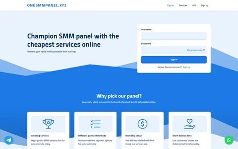 onesmmpanel.xyz homepage