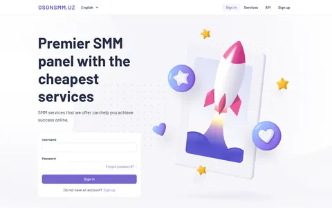 osonsmm.uz homepage
