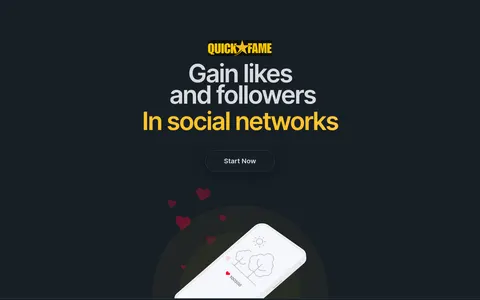 quickfame.in homepage