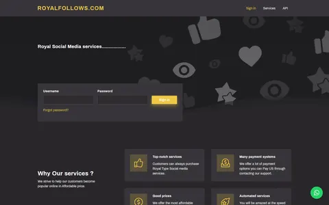 royalfollows.com homepage