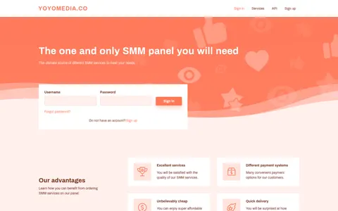 smm.yoyomedia.co homepage