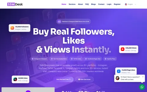 smmdesk.com homepage