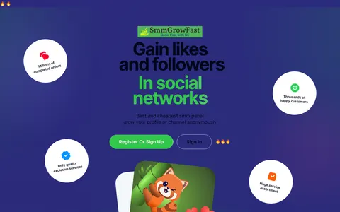 smmgrowfast.in homepage
