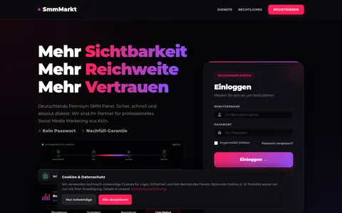 smmmarkt.de homepage