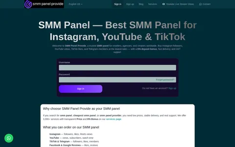 smmpanelprovide.com homepage