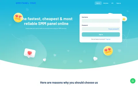 smmpaneltrue.com homepage