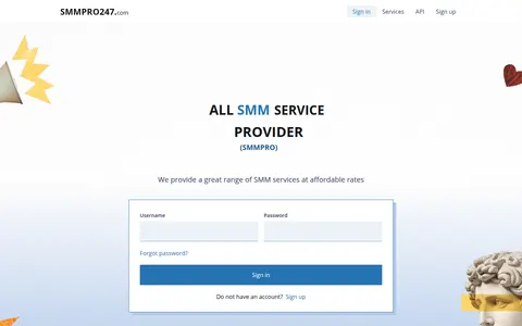 smmpro247.com homepage