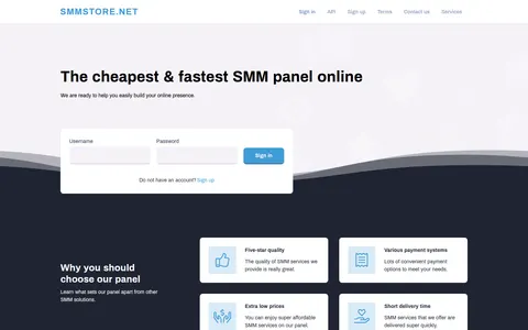 smmstore.net homepage