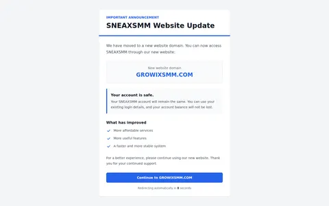 sneaxsmm.com homepage
