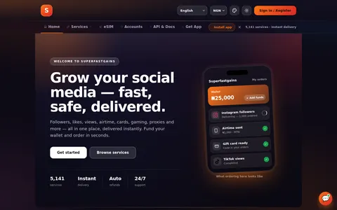 superfastgains.com homepage