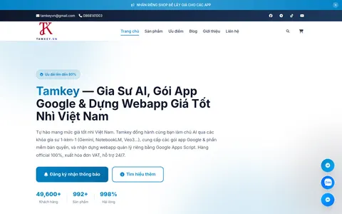 tamkey.vn homepage
