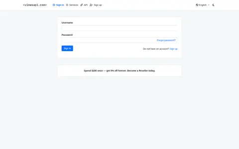 viewsapi.com homepage
