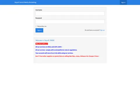 xeyoxsmm.com homepage