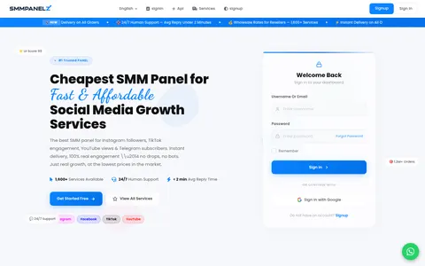 smmpanelz.com homepage