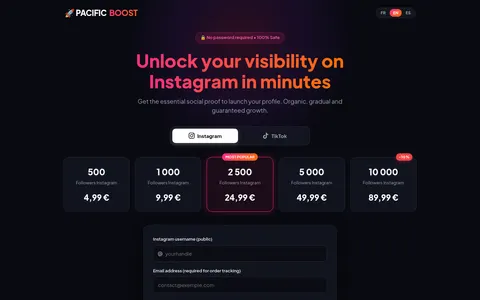 pacificboost.club homepage