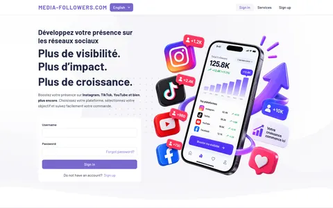 media-followers.com homepage
