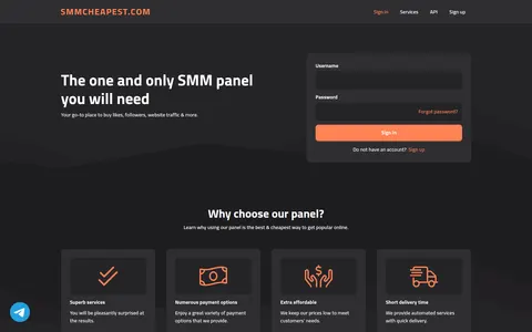 smmcheapest.com homepage