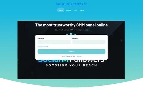 socialmfollowers.com homepage