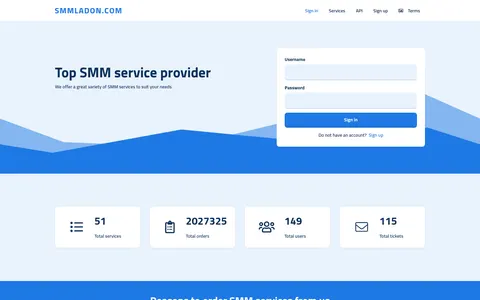 Nigeria's Best SMM Panel homepage