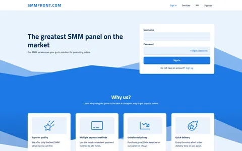 smmfront.com homepage