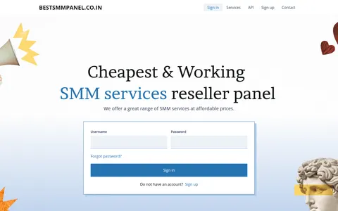 app.bestsmmpanel.co.in homepage