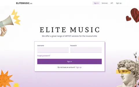 elitemusic.net homepage