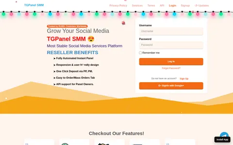 tgpanelsmm.com homepage