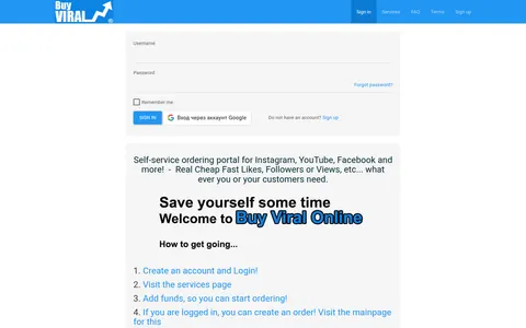buyviral.online homepage