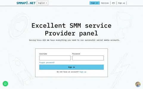 smmapi.net homepage