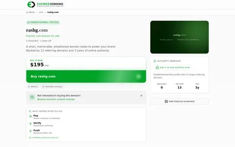 rashg.com homepage