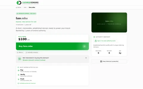 fans.mba homepage