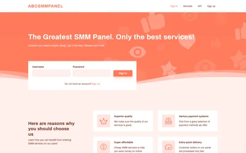 abcsmmpanel.com homepage