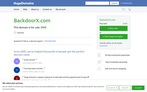 backdoorx.com homepage