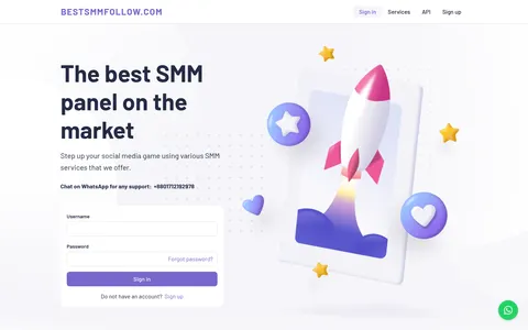 bestsmmfollow.com homepage