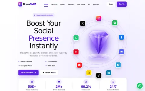bravosmm.com homepage