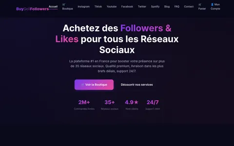 buysellfollowers.com homepage