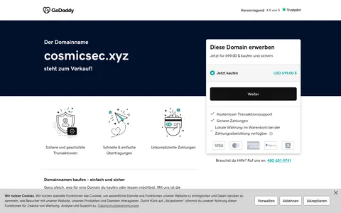 cosmicsec.xyz homepage