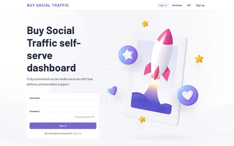 dash.buysocialtraffic.net homepage