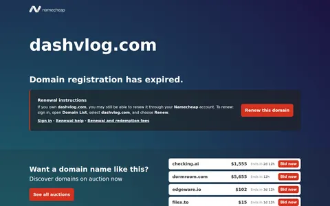 dashvlog.com homepage