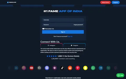 famebaba.org homepage