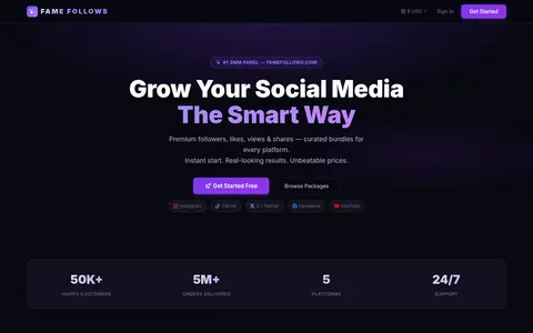famefollows.com homepage