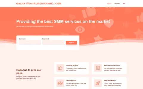 galaxysocialmediapanel.com homepage