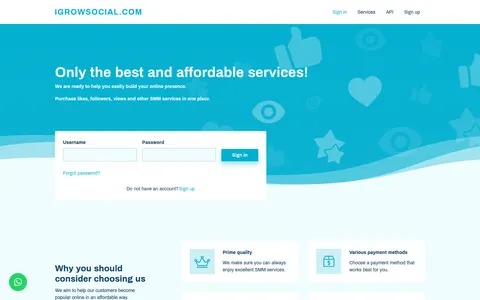 igrowsocial.com homepage
