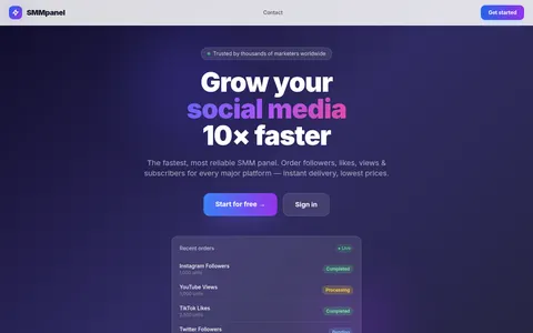 justsmmpro.com homepage