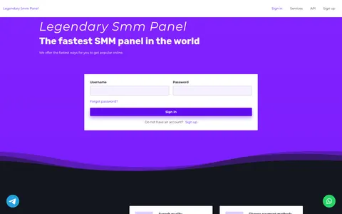 legendarysmm.store homepage