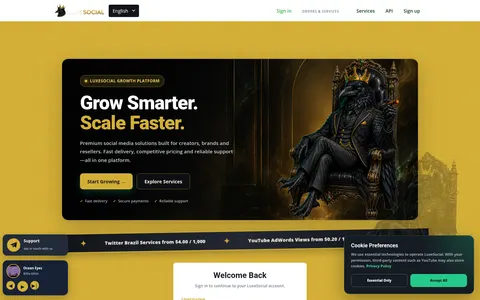 luxesocial.store homepage