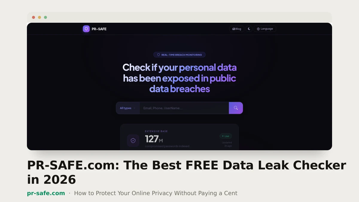 PR-SAFE.com: The Best FREE Data Leak Checker in 2026 — How to Protect Your Online Privacy Without Paying a Cent