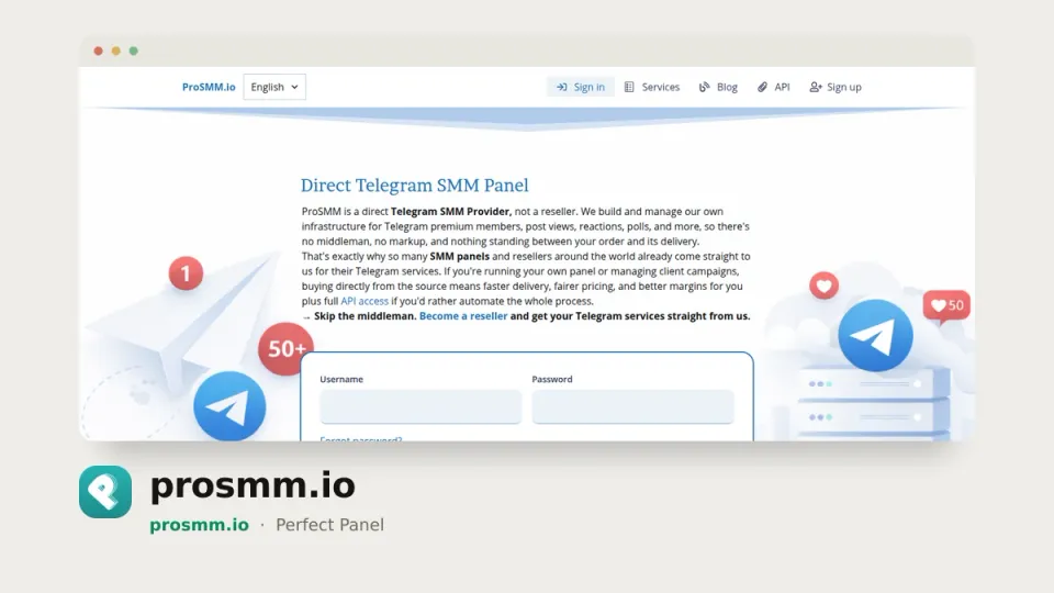prosmm.io homepage — #29 most popular SMM panel of 2026 by real orders